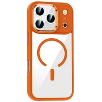 ELEHOLD Transparent Magnetic Case For iPhone 17 Pro , Shockproof Magnetic Rugged Mag-Safe Compatible Slim Lightweight Clear Protection Case, Orange