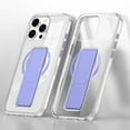 thumbnail image 1 of ELEHOLD Transparent Phone Case For iPhone 14 Pro Max, Slim Wrist Strap Invisible Kickstand Mag-Safe Magnetic Charging Drop Protection Shockproof Clear Phoen Case ,Purple, 1 of 7