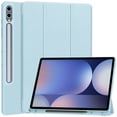 thumbnail image 1 of ELEHOLD Tri-Fold Folio Case for Samsung Galaxy Tab S10+ ,with Auto Wake/Sleep Kickstand Function Pen Holder Shockproof Protective Leather Cover, Blue, 1 of 10