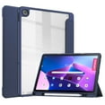 thumbnail image 1 of ELEHOLD Trifold Case for Lenovo Tab M10 Plus 10.6" (2022) - Auto Wake Sleep Function Kickstand Built-in S Pen Holder Acrylic Clear Back Shockproof Cover for Lenovo Tab M10 Plus 3rd Gen,Deep Blue, 1 of 7
