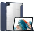 thumbnail image 1 of ELEHOLD Trifold Case for Samsung Galaxy Tab A8 10.5" 2022 - Auto Wake Sleep Function Kickstand Acrylic Transparent Clear Back Shockproof Cover for Samsung Galaxy Tab A8 (X200/X205),Darkblue, 1 of 8