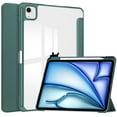 thumbnail image 1 of ELEHOLD Trifold Case for iPad Air 13 inch 2024 -Slim Leather Auto Wake Sleep Kickstand Case Built-in Pencil Holder Acrylic Transparent Clear Back Shockproof Cover for iPad Air 13" 2024,Darkgreen, 1 of 8