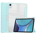 thumbnail image 1 of ELEHOLD Trifold Case for iPad Pro 12.9" - Auto Wake Sleep Function Kickstand Built-in Pencil Holder Acrylic Clear Back Shockproof Cover for iPad Pro 12.9 inch 6th/5th/4th/3th Gen,Light Blue, 1 of 8
