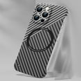 thumbnail image 1 of ELEHOLD Ultra Slim Carbon Fiber Wireless Charging Case for Apple iPhone 11 Pro 6.1 inch - Frameless PC Shockproof Bumper Case Support Magsafe Feature Case,Silver, 1 of 8