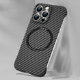thumbnail image 1 of ELEHOLD Ultra Slim Carbon Fiber Wireless Charging Case for Apple iPhone 11 Pro 6.1 inch - Frameless PC Shockproof Bumper Case Support Magsafe Feature Case,Black, 1 of 8