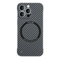 thumbnail image 1 of ELEHOLD Ultra Slim Carbon Fiber Wireless Charging Case for Apple iPhone 13 Pro Max 6.7 inch - Frameless PC Shockproof Bumper Case Support Magsafe Feature Case- Black, 1 of 5