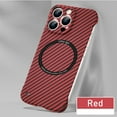 thumbnail image 1 of ELEHOLD Ultra Slim Carbon Fiber Wireless Charging Case for Apple iPhone 16 Pro - Frameless PC Shockproof Bumper Case Support Magsafe Feature Case,Red, 1 of 8