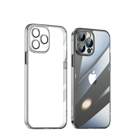ELEHOLD Ultra Slim Diamond Clear Rugged Case for iPhone 14 6.1 inch ,Luxury Crystal Transparent PC Bumper Shockproof Dust-proof Glass All-in-one Camera Lens Protector Fit CaseBlack