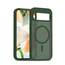 ELEHOLD Ultra-Thin Magnetic Case For Google Pixel 9 / 9 Pro/10 / 10 Pro, Shockproof TPU Frame Hard PC Back Matte Anti-Fingerprint Protective Magnetic Protective Case,Darkgreen