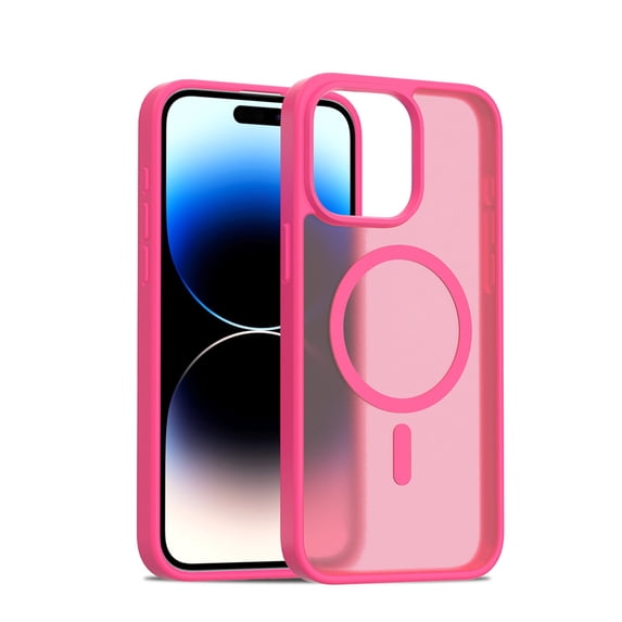 ELEHOLD Ultra-Thin Magnetic Case For iPhone 15 Plus, Shockproof TPU Frame Hard PC Back Matte Anti-Fingerprint Protective Magnetic Protective Case For iPhone 15 Plus,Rose