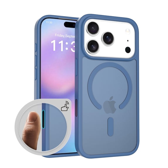 ELEHOLD Ultra-Thin Magnetic Case For iPhone Air, Shockproof TPU Frame Hard PC Back Matte Anti-Fingerprint Protective Magnetic Protective Case For iPhone Air,Darkblue