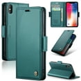 thumbnail image 1 of ELEHOLD Wallet Case For iPhone XS Max,Premium Leather Case wih RFID Blocking Function Card Slots Kickstand Magnetic Clasp Shockproof Cover for Men Women,Green, 1 of 7