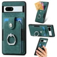 thumbnail image 1 of ELEHOLD Wallet Case for Google Pixel 7 Pro,with Card Holder 360° Rotation Ring Holder Stand Function Shockproof Anti-Scratch Protective Luxury Leather Purse Case,green, 1 of 8