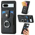 thumbnail image 1 of ELEHOLD Wallet Case for Google Pixel 7 Pro,with Card Holder 360° Rotation Ring Holder Stand Function Shockproof Anti-Scratch Protective Luxury Leather Purse Case,black, 1 of 8