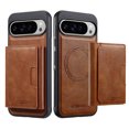 thumbnail image 1 of ELEHOLD Wallet Case for Google Pixel 9 / Pixel 9 Pro, Magnetic Back Cover Compatible with Mag-Safe, Premium PU Leather Shockproof Protective Case with Detachable Card Holder Kickstand,Brown, 1 of 11