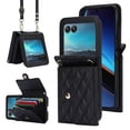 thumbnail image 1 of ELEHOLD Wallet Case for Motorola Razr 2024, Leather Long Shoulder Strap Card Slot Holder Purse Cover Crossbody Protective Case for Women Girls for Motorola Razr 2024,Black, 1 of 8