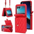 thumbnail image 1 of ELEHOLD Wallet Case for Motorola Razr 2024, Leather Long Shoulder Strap Card Slot Holder Purse Cover Crossbody Protective Case for Women Girls for Motorola Razr 2024,Red, 1 of 8