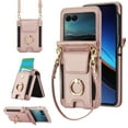thumbnail image 1 of ELEHOLD Wallet Case for Motorola Razr 2024 ,Shockproof Leather Card Cash Slots Flip Kickstand Protective Wallet Case with Shoulder Strap / Lanyard for Motorola Razr 2024 ,Rosegold, 1 of 8