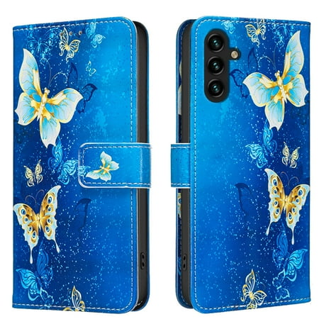 ELEHOLD Wallet Case for Samsung Galaxy A06, PU Leather Patterned Flip Folio Stand Card Slots Magnetic Closure Shockproof Protective Case for Women Girls,A