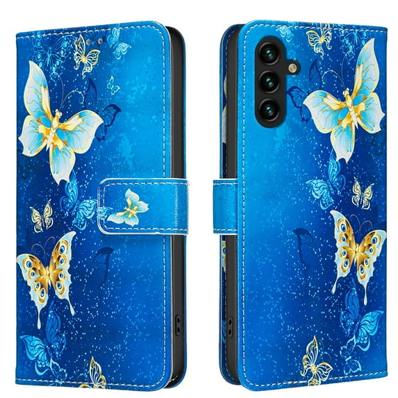 ELEHOLD Wallet Case for Samsung Galaxy A06, PU Leather Patterned Flip Folio Stand Card Slots Magnetic Closure Shockproof Protective Case for Women Girls,A