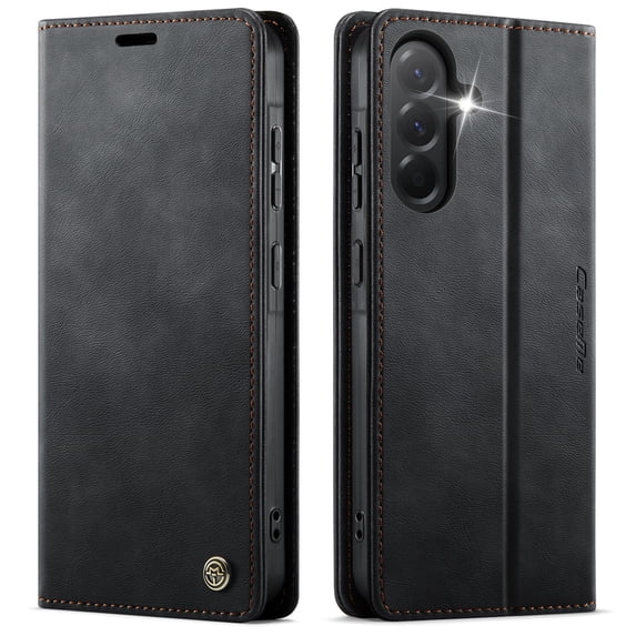 ELEHOLD Wallet Case for Samsung Galaxy A24 4G, Shockproof Faux Leather Flip Kickstand RFID Blocking Shockproof Card Cash Slots Wallet Case for Samsung Galaxy A24 4G,Black