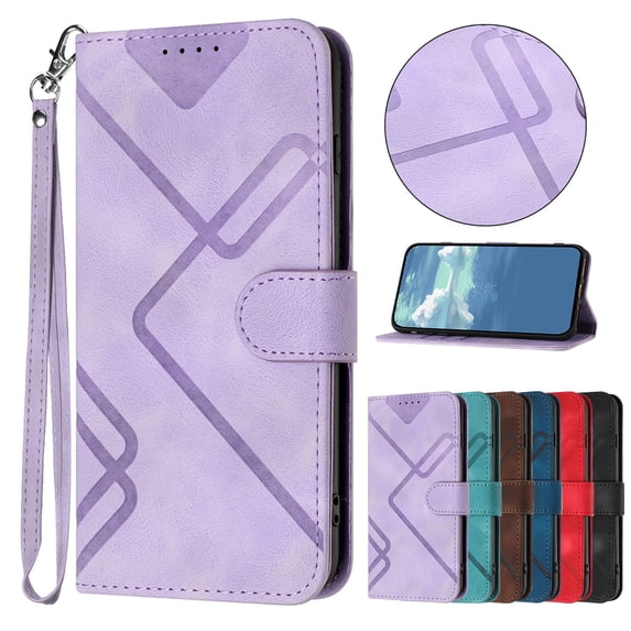 ELEHOLD Wallet Case for Samsung Galaxy A32 4G,Premium PU Leather with Card Holders Magnetic Clasp Kickstand Function Wriststrap Shockproof Purse Case for Samsung Galaxy A32 4G,Purple