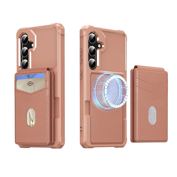 ELEHOLD Wallet Case for Samsung Galaxy A36 5G, 2-in-1 Magnetic Leather Phone Case with RFID Blocking Card Holder Detachable Wallet ,Strong Magnetic Wireless Charging Compatible ,Rosegold