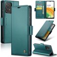 thumbnail image 1 of ELEHOLD Wallet Case For Samsung Galaxy A53 5G,Premium Leather Case wih RFID Blocking Function Card Slots Kickstand Magnetic Clasp Shockproof Cover for Men Women,Green, 1 of 7