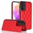 thumbnail image 1 of ELEHOLD Wallet Case for Samsung Galaxy A53 5G,RFID Blocking Card Holders Luxury Argyle Pattern Leather Case Kickstand Magnetic Button Slim Lightweight Shockproof Purse Case,Red, 1 of 8