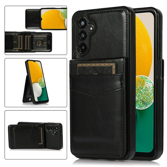 ELEHOLD Wallet Case for Samsung Galaxy A54 5G Credit Card Slots Premium Leather Magnetic Buckle Vertical & Horizontal Kickstand Function Shockproof Flip Wallet Cover,Black