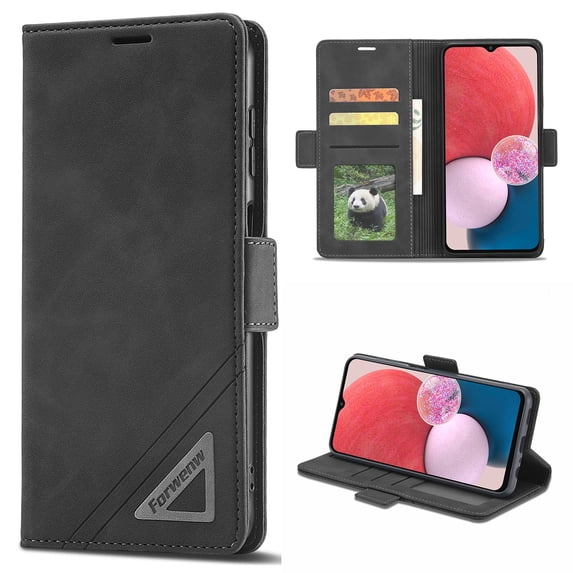 ELEHOLD Wallet Case for Samsung Galaxy A54 5G, Luxury Premium PU Leather Card Slots with Kickstand Magnetic Clasp Shockproof Anti-Scratch Folio Purse Case for Samsung A54 5G - Black