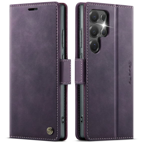 ELEHOLD Wallet Case for Samsung Galaxy S20, Shockproof Faux Leather Flip Kickstand RFID Blocking Shockproof Card Cash Slots Wallet Case for Samsung Galaxy S20,Purple