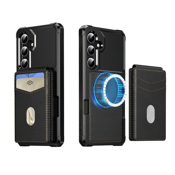 ELEHOLD Wallet Case for Samsung Galaxy S21, 2-in-1 Magnetic Leather Phone Case with RFID Blocking Card Holder Detachable Wallet ,Strong Magnetic Wireless Charging Compatible ,Black