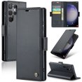 thumbnail image 1 of ELEHOLD Wallet Case For Samsung Galaxy S21 Ultra,Premium Leather Case wih RFID Blocking Function Card Slots Kickstand Magnetic Clasp Shockproof Cover for Men Women,Black, 1 of 7