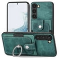 thumbnail image 1 of ELEHOLD Wallet Case for Samsung Galaxy S21+,with Card Holder 360° Rotation Ring Holder Stand Function Shockproof Anti-Scratch Protective Luxury Leather Purse Case,green, 1 of 8