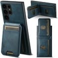 thumbnail image 1 of ELEHOLD Wallet Case for Samsung Galaxy S22 Ultra Case Premium Retro Style Leather with Back Flip Card Holders Stand Function Magnetic Closure Shockproof Purse Case for Men Women,blue, 1 of 1