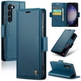 thumbnail image 1 of ELEHOLD Wallet Case for Samsung Galaxy S23 Plus 6.6" Premium Leather Case wih RFID Blocking Function Card Slots Kickstand Magnetic Clasp Shockproof Cover for Men Women,Blue, 1 of 8