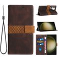 thumbnail image 1 of ELEHOLD Wallet Case for Samsung Galaxy S23 Ultra 6.8", Premium PU Leather Card Holders with Kickstand Magnetic Clasp Shockproof Anti-Scratch Purse Protective Case,Brown, 1 of 6