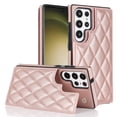 thumbnail image 1 of ELEHOLD Wallet Case for Samsung Galaxy S23 Ultra 6.8",RFID Blocking Card Holders Luxury Argyle Pattern Leather Case Kickstand Magnetic Button Slim Lightweight Shockproof Purse Case,Rosegold, 1 of 8