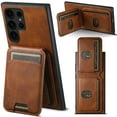 thumbnail image 1 of ELEHOLD Wallet Case for Samsung Galaxy S23 Ultra Case Premium Retro Style Leather with Back Flip Card Holders Stand Function Magnetic Closure Shockproof Purse Case for Men Women,brown, 1 of 9