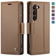 thumbnail image 1 of ELEHOLD Wallet Case for Samsung Galaxy S24 Premium Leather Case wih RFID Blocking Card Slots Kickstand Magnetic Clasp Shockproof Cover for Men Women for Samsung Galaxy S24,Brown, 1 of 8