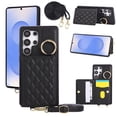 thumbnail image 1 of ELEHOLD Wallet Case for Samsung Galaxy S24+ with Strap, Shockproof PU Leather Flip Kickstand Ring Holder Card Slot Anti-Scratch Non-Slip Protective Carry Case,Black, 1 of 8