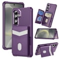 thumbnail image 1 of ELEHOLD Wallet Case for Samsung Galaxy S25 FE with Card Holder, Shockproof Flip Kickstand Leather RFID Blocking Wallet Phone Cover for Samsung Galaxy S25 FE,Purple, 1 of 7