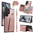 thumbnail image 1 of ELEHOLD Wallet Case for Samsung Galaxy S25 Ultra, PU Leather Flip Case with Crossbody & Wrist Strap,Full Protection Case with Card Slots & Kickstand,Rosegold, 1 of 7