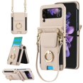 thumbnail image 1 of ELEHOLD Wallet Case for Samsung Galaxy Z Flip 4 ,Shockproof Leather Card Cash Slots Flip Kickstand Protective Wallet Case with Shoulder Strap / Lanyard for Samsung Galaxy Z Flip 4 ,White, 1 of 8