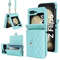 thumbnail image 1 of ELEHOLD Wallet Case for Samsung Galaxy Z Flip 6, Leather Long Shoulder Strap Card Slot Holder Purse Cover Crossbody Protective Case for Women Girls for Samsung Galaxy Z Flip 6,Green, 1 of 9
