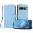 thumbnail image 1 of ELEHOLD Wallet Case for Google Pixel 7 Pro, Shockproof Leather Stand Case with Magnetic Clasp & Hand Strap,Blue, 1 of 6