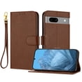thumbnail image 1 of ELEHOLD Wallet Case for Google Pixel 7A, Shockproof Leather Stand Case with Magnetic Clasp & Hand Strap,Brown, 1 of 6