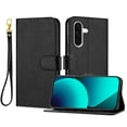 thumbnail image 1 of ELEHOLD Wallet Case for Samsung Galaxy A36 5G, Shockproof Leather Stand Case with Magnetic Clasp & Hand Strap,Black, 1 of 6