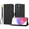 thumbnail image 1 of ELEHOLD Wallet Case for Samsung Galaxy S22 Plus, Shockproof Leather Stand Case with Magnetic Clasp & Hand Strap,Black, 1 of 6